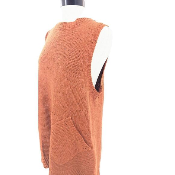 Oddi Women Rust Orange Knitted Sleeveless Tunic Sweater Size Small - Picture 6 of 12